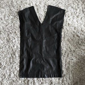 ROBA Black leather shift dress